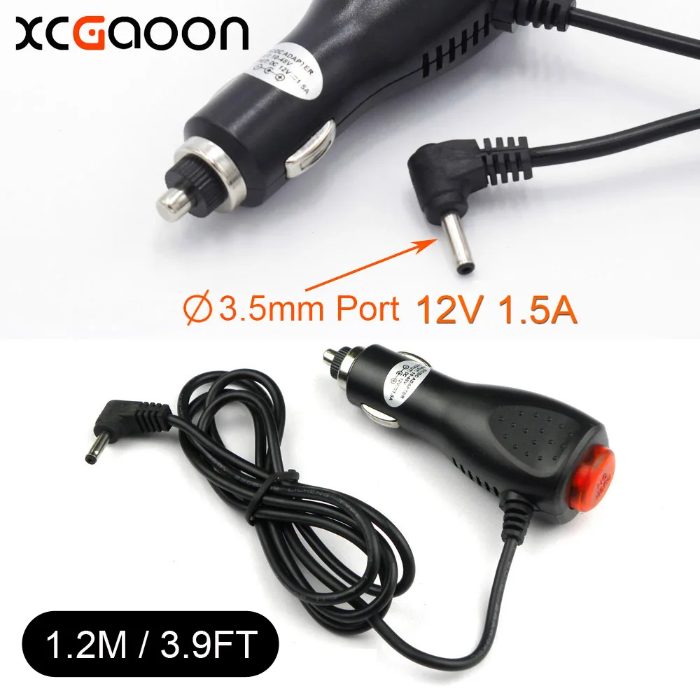 

XCGaoon 3.5mm Port Car Charger Adapter for Car Radar Detector DVR Camera input DC 10V-48V Output 12V 1.5A Cable Length 1.2meter