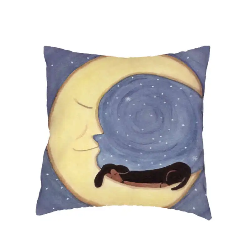Милый щенок наволочка для подушки 45*45 см Спящая на Луне Хаски Тедди Цзинь Мао Лабрадор домашний диван украшение спальни наволочка - Цвет: 2