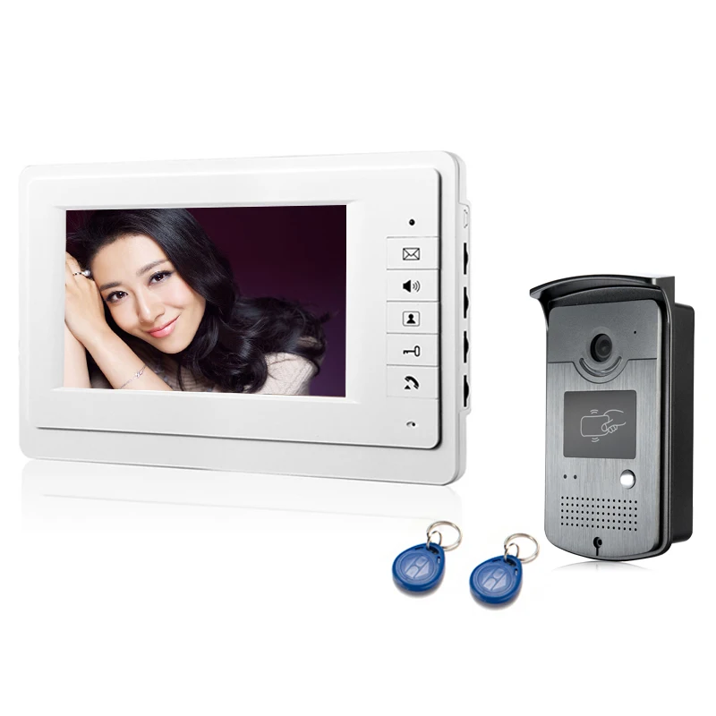 

7inch video intercom Door phone system + 1 RFID Access HD Outdoor Unit Camera