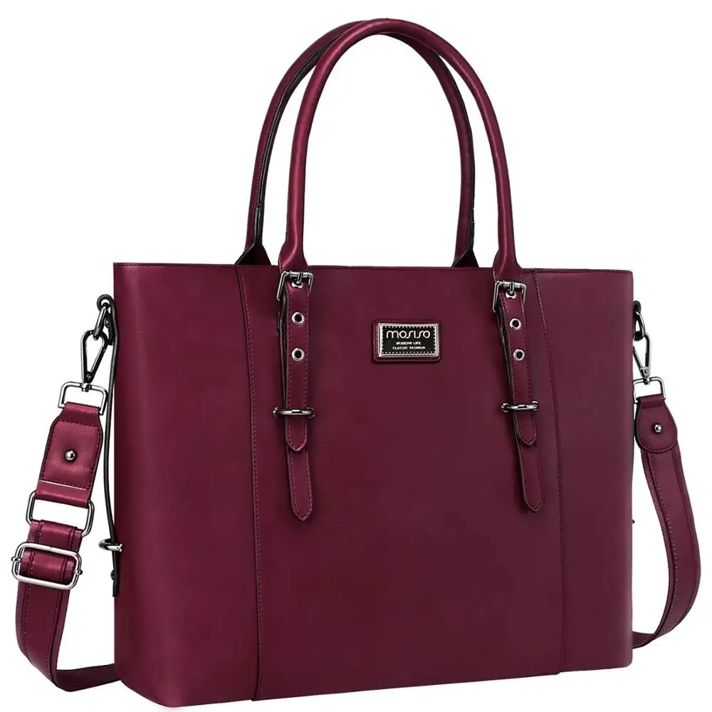 MOSISO модная сумка для ноутбука из искусственной кожи для женщин 13,3 14 15,6 дюймов сумка-мессенджер для MacBook Pro 13 15 сумка на плечо для ноутбука - Цвет: Wine Red Color