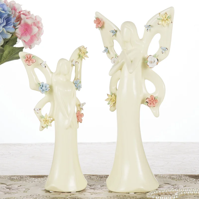 Creative ceramic angel ornaments abstract characters ornaments home