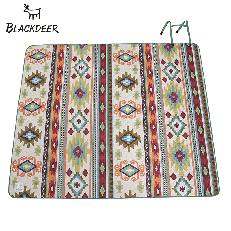 Baratos BLACKDEER estera de Camping para la familia estilo de la nación impresa Thicken impermeable Picnic playa estera niño juego primavera máquina lavable