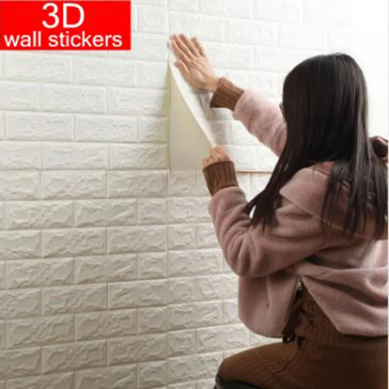 

70x77cm DIY 3D Wall Stickers PE Foam Safty Home Decor Wallpaper DIY Wall Decor Brick Living Room Kids Bedroom Decorative Sticker