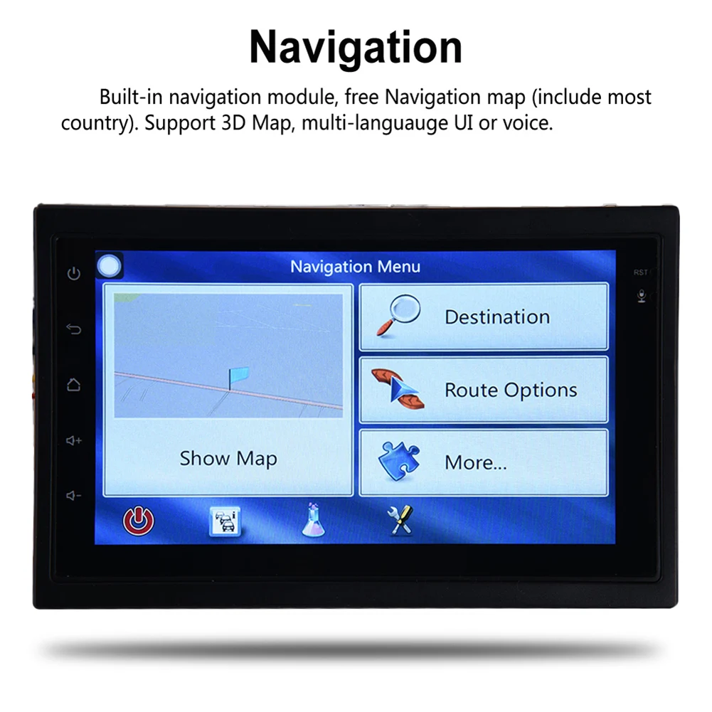 Perfect Ultra-thin ultra-light 7 inch 2DIN universal Android 6.0 car multimedia WIFI player GPS navigator HD reversing video 0
