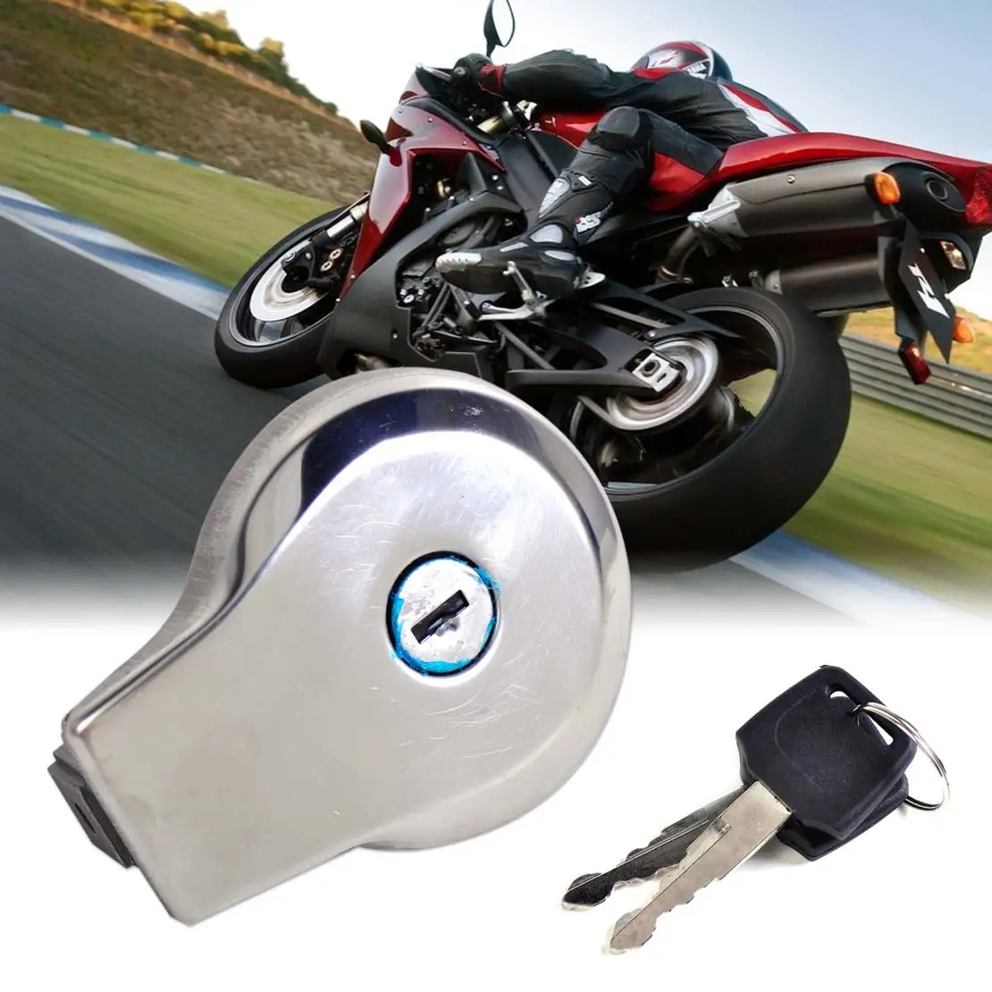 CITALL Silver Fuel Gas Tank Cap Cover Lock+Key fit for Yamaha Virago XV 125 250 Vstar XV250 For 400 535 750 1100 | Автомобили и