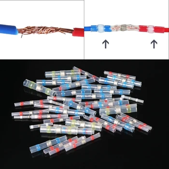 

AUTO 2017 50pc Waterproof Solder Seal Heat Shrink Butt Connectors with Soldering Sleeve Connector Automotive Car Blade Fuse
