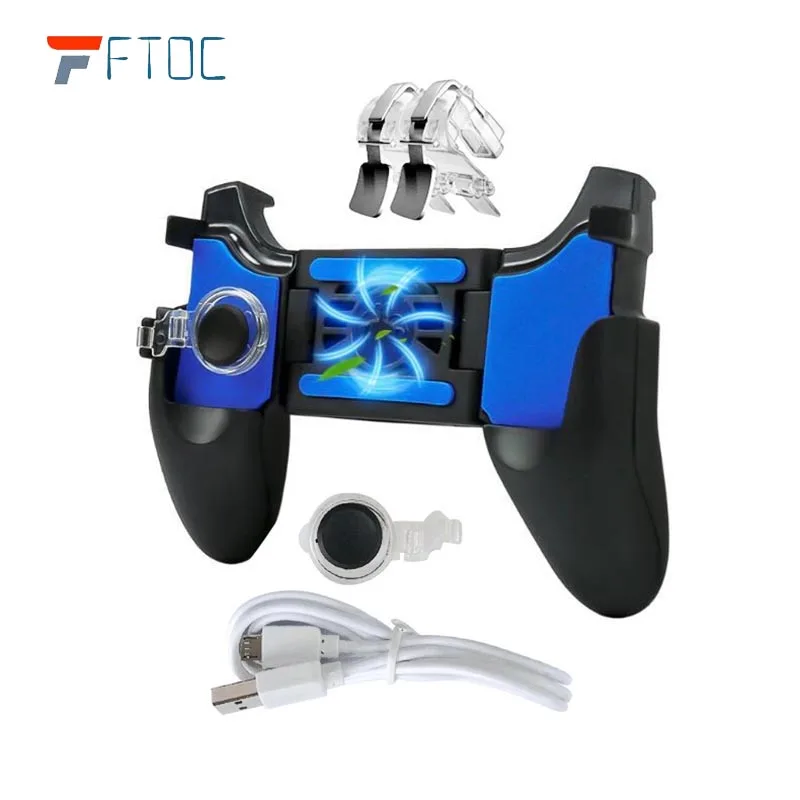

PUBG Mobile Phone Game Trigger L1R1 Fire Gamepad Handle Shooter Game Joystick Controller Holder Cooler Fan For IOS Android