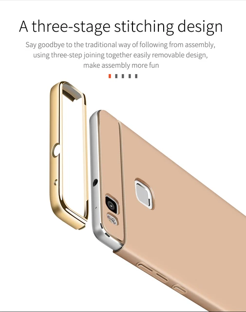 Case For Huawei P 9 P9 Lite 360 Degree Protection Phone Bag Case PC Luxury 3 in 1 Gold Brand Matte Hard Cover For Huawei P9 Plus