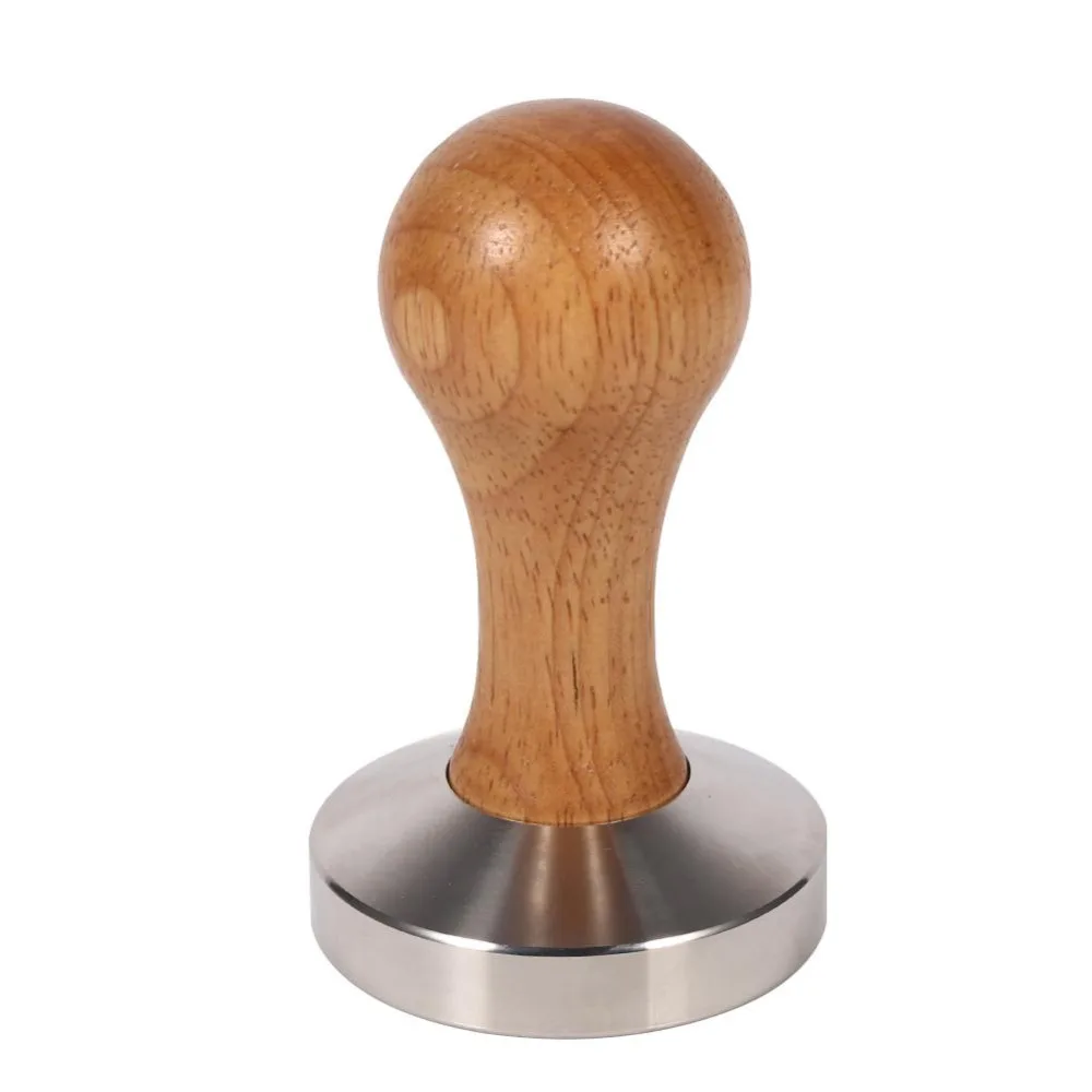 58mm Stainless Steel Tamper Coffee Espresso Tamper Wooden Handle