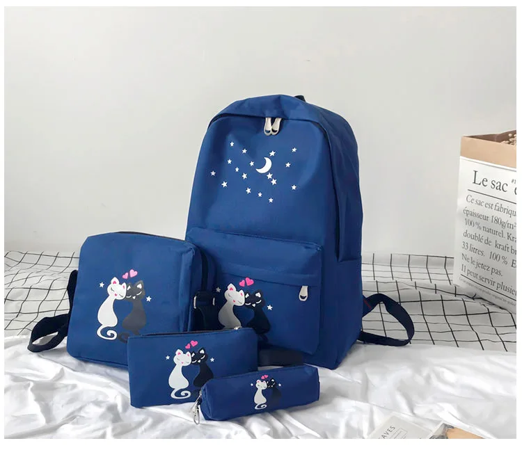 Школьный рюкзак DIOMO, набор из четырех предметов для девочек-подростков, рюкзак из парусины, женский рюкзак, женский рюкзак, модный рюкзак, Женский Повседневный Рюкзак