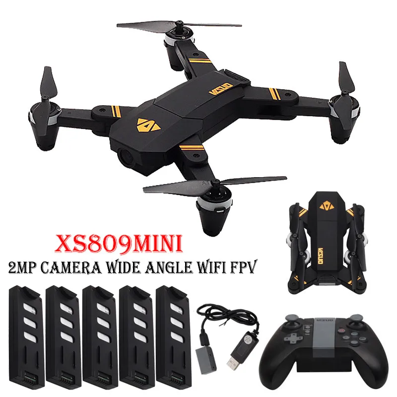 VISUO XS809MINI селфи Дрон с широким углом 2MP HD камера RC Дрон Профессиональный вертолет WiFi FPV RC Квадрокоптер VS XS809HW