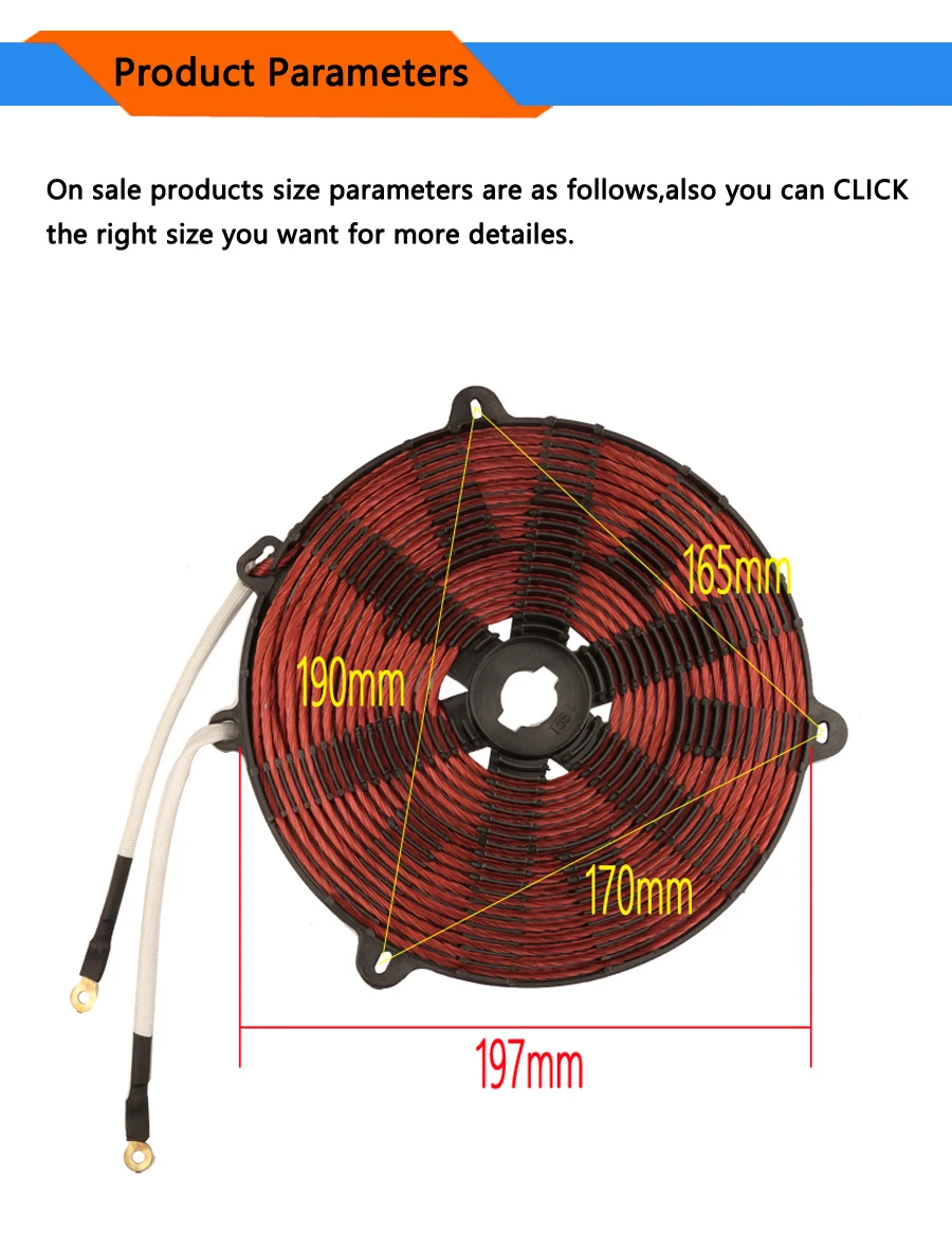 2500 w 220 v 190*165*170mm parte eletromagnética