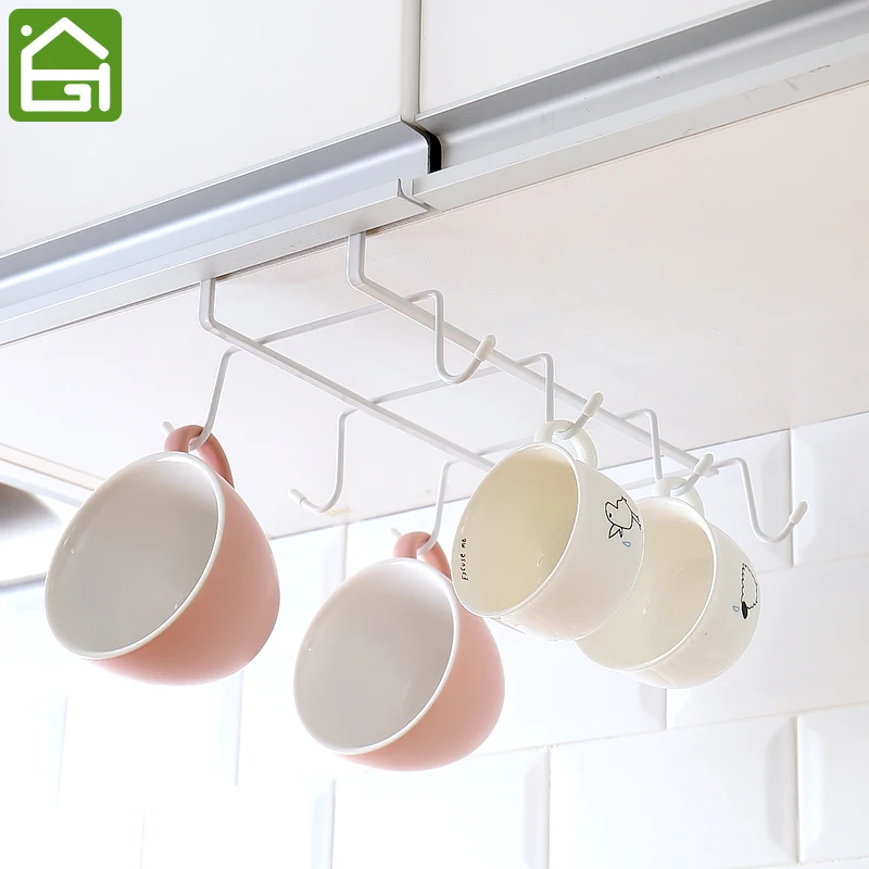8 Hooks Cupboard Hanging Cup Holder Coffee Cup Glass Drainer Hanger