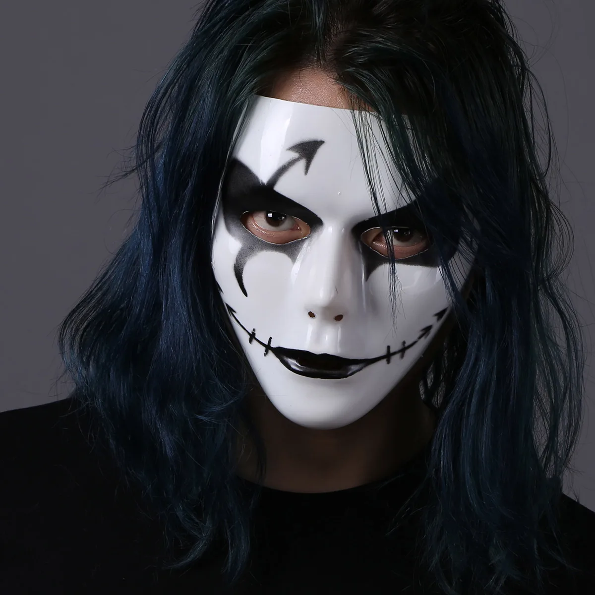 

YiZYiF Halloween Mask Cool Spooky Party Ghost Cosplay Mask Hand-Painted Full Face PVC Masks Cosplay Dance Party Costume Masks
