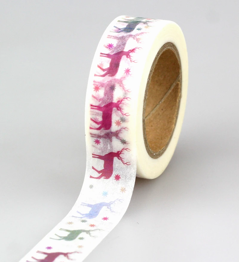 

1Pc / lot Adhesive Tape Christmas tree,Santa Claus and elk Scrapbooking Diy Craft Sticky Deco Masking Japanese Washi Tape Paper