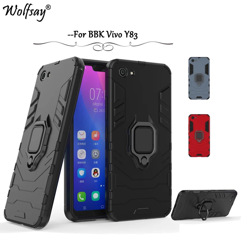Vivo Y83 Case Cover Armor Metal Finger Ring Holder Case Magnetic Case For Vivo V83 Silicone Cover For BBK Vivo Y83 Shell Fundas Vivo Y83 Case Cover Armor Metal Finger Ring Holder Case Magnetic Case For Vivo V83 Silicone Cover For BBK Vivo Y83 Shell Fundas