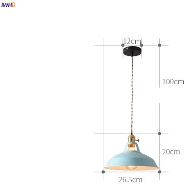 IWHD красочный современный светодиодный подвесной светильник, приспособление для кухни для столовой гостиной нордическая лампа, подвесные светильники, подвесной светильник, блеск Pendente - Цвет корпуса: Синий