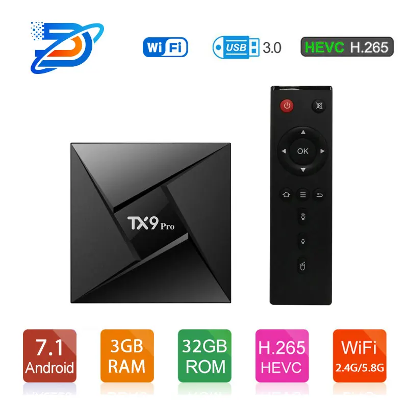 ТВ приставка Tanix TX9 Pro с восьмиядерным процессором Amlogic S912 ОС Android 7 1 Смарт 4K 1000M LAN 3G