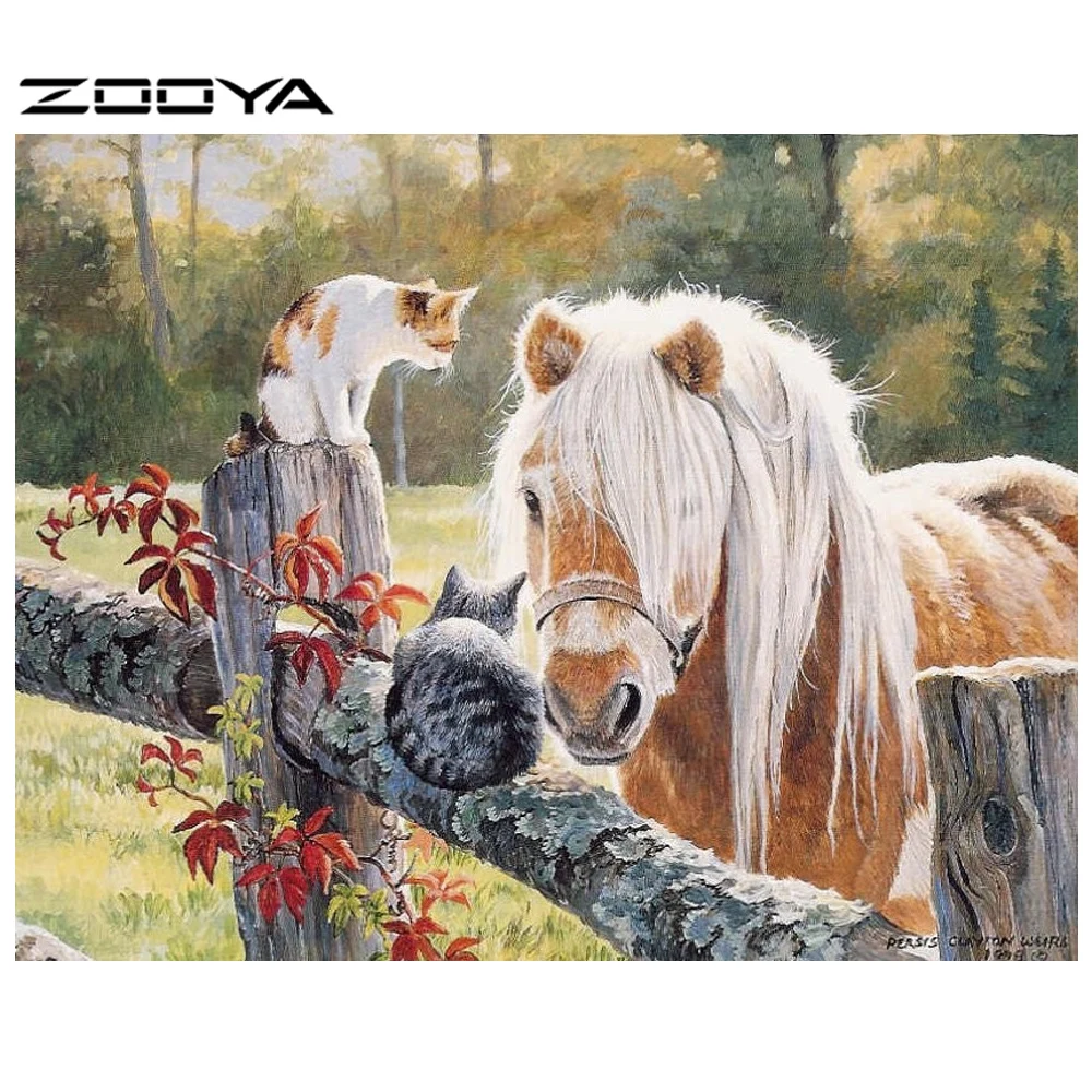 ZOOYA лошадь картина Алмазная вышивка продажи 5D DIY алмаз живопись полный круглый