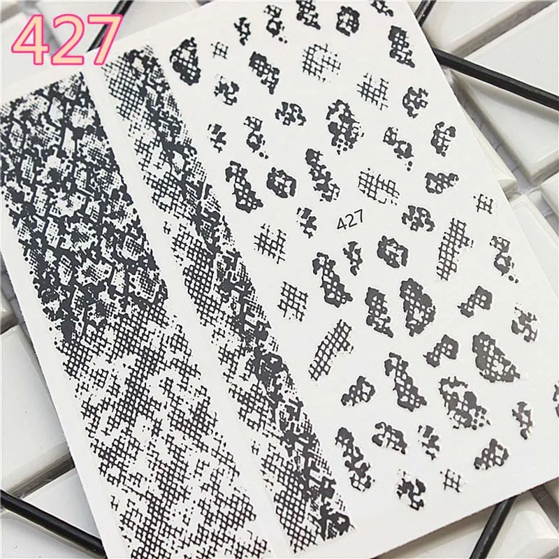 1 sheet Gold/black 3d Nail Art Sticker Nail Decal Gothic font English alphabet Words Character Nail Adhesive Sticker Decals 2019