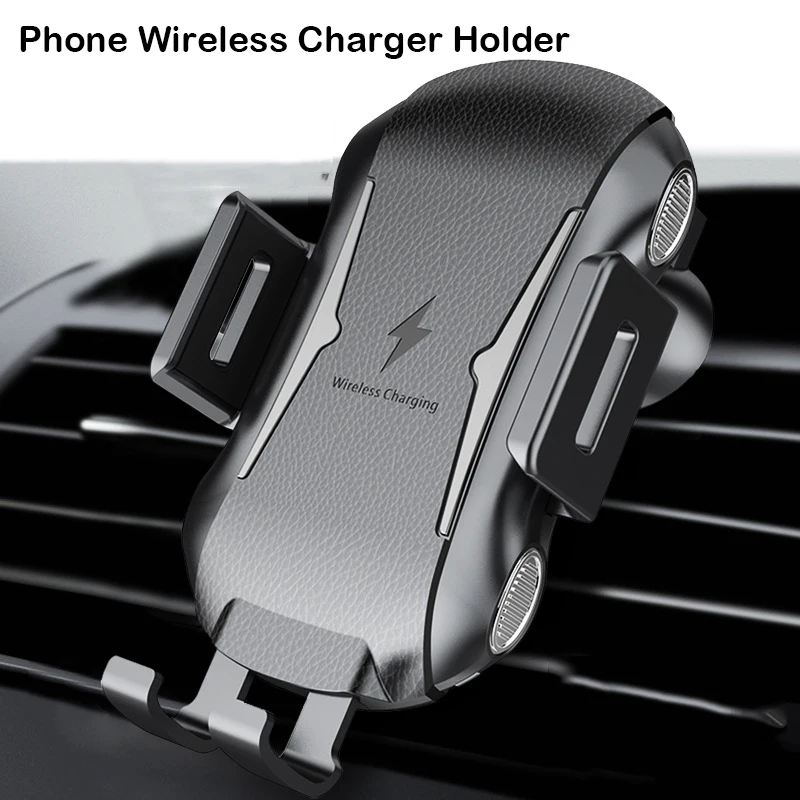 Infrared Sensor Automatic Clamping Wireless car charger mount Air Vent Phone Holder 360 Degree Rotation Charging Mount Bracket