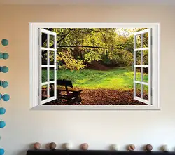 Мода красота 3D окна стены наклейки красивые пейзажи Дизайн Home Decor Room аксессуары наклейки