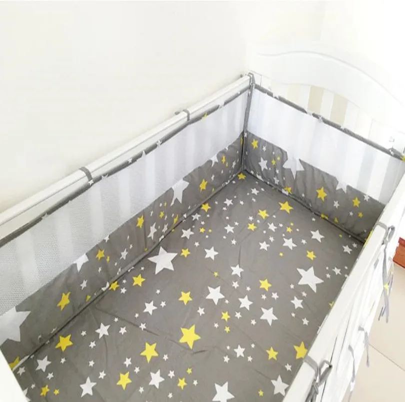 

5Pcs/Sets Mesh Cot Bumper Cotton Baby Bed Bumper Bedding Cot Sheet Removable Anti-collision 3D Net Bed Bumpers Baby Bedding Set