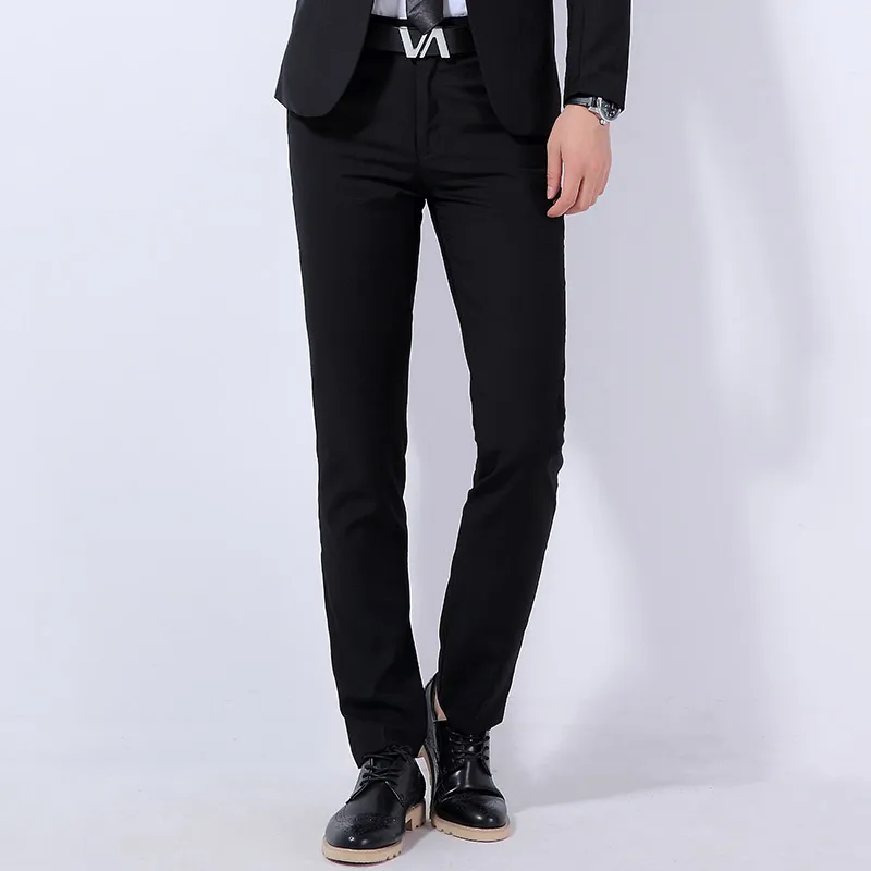 Pure col Men Suits Pants 28 29 30 31 32 34 36 38 Blue black red gray Business Casual Man Suit Trousers Popular Commodity 2018