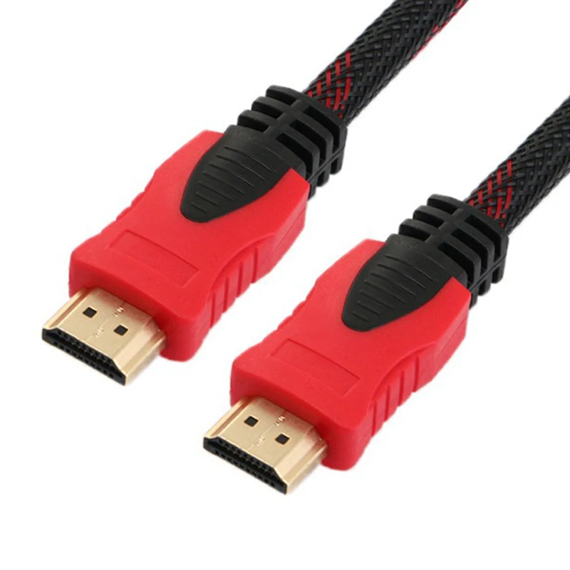 Basix HDMI кабель высокоскоростной позолоченный соединение с красной, черной сеткой 1080P 1,4 видео кабель для HDTV сплиттер коммутатор - Цвет: Красный