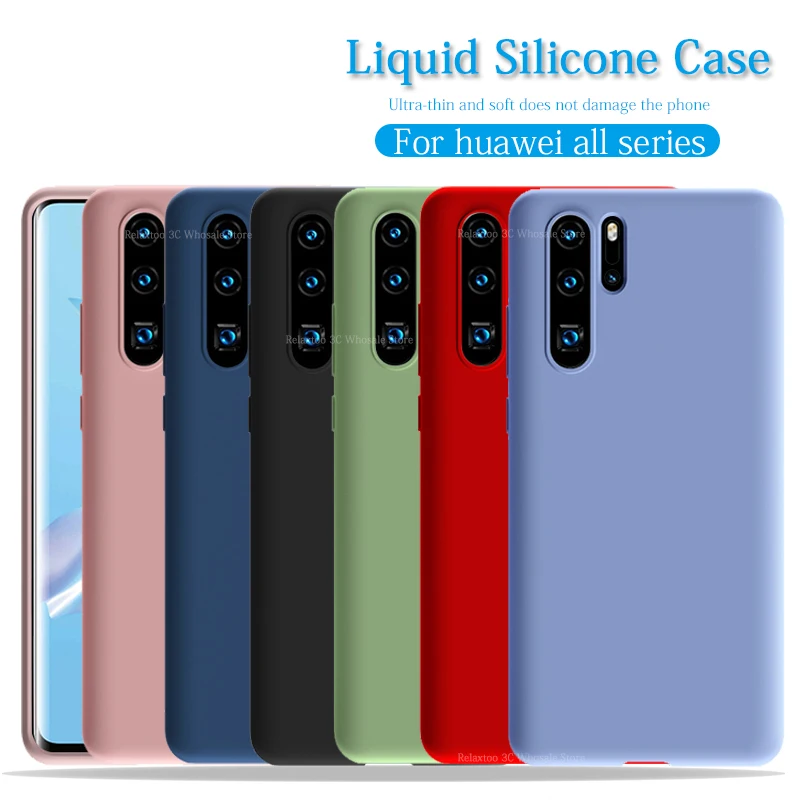 

For Huawei P30 pro Case Style Luxury Liquid Silicone Soft Case P30 Lite light Shell Shockproof Cover on For Huawei P30 Case p 30