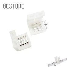 10 sztuk 4 pin taśmy LED światła złącze 8mm płytka PCB taśmy do taśmy bez lutowania łatwe złącze klamry dla 2835 taśma oświetleniowa RGB
