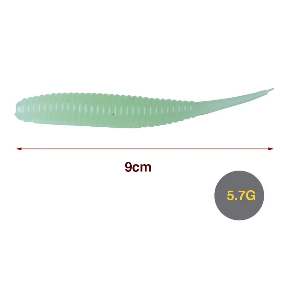 HENGJIA 6 шт. светящиеся мягкие приманки 6 см 7,5 см 8 см 9 см 9,5 см мягкие резиновые светящиеся мягкие рыболовные приманки летающие рыболовные T Tail Swimbait