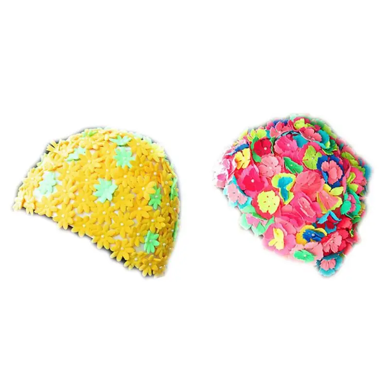 

Adult Girl Swimming Cap Cute Creative 3D Flowers Waterproof Protect Soft Breathable Hair Wrap Hat Lightweight Swim Accessory