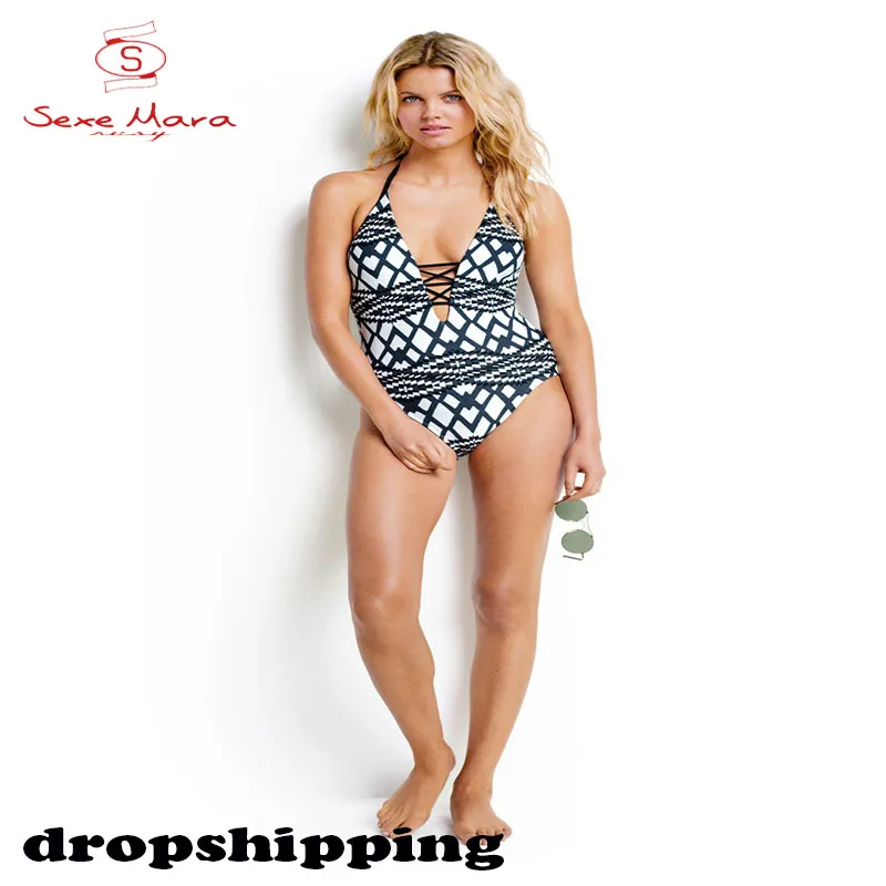Черные и белые полосы Femmes с высокой Trikini Maillot De Bain de bain тела Maillots Une | Спорт