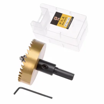 

UXCELL 1pcs 32mm 53mm 55mm 60mm HSS High Speed Steel Saw Tip Tipped Drill Bit Hole Cutter Tool Gold Tone for Wood Metal Alloy