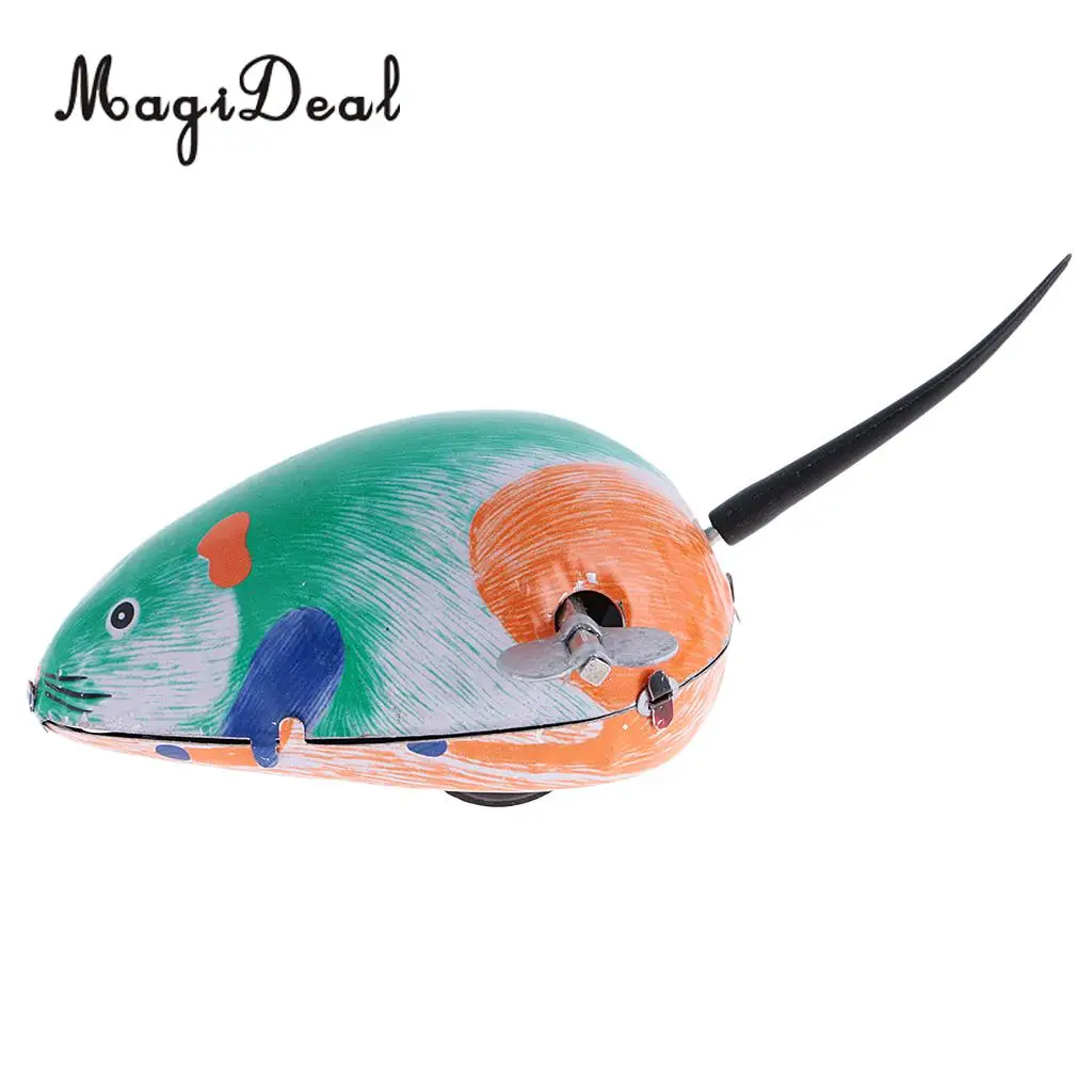 MagiDeal 1Pc Classic Metal Iron Mouse Wind Up Small Animals Crawl Clockwork Mouse Energy Toy for Children Teenagers Youth Gift