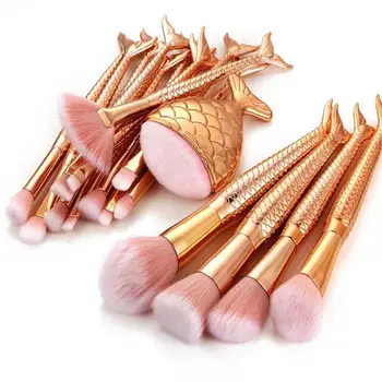 

1 Set Mermaid Makeup Brushes Set Professional Advanced Cosmetic Set Tools Mulitcolor powder brushes Women Beauty 5M0104