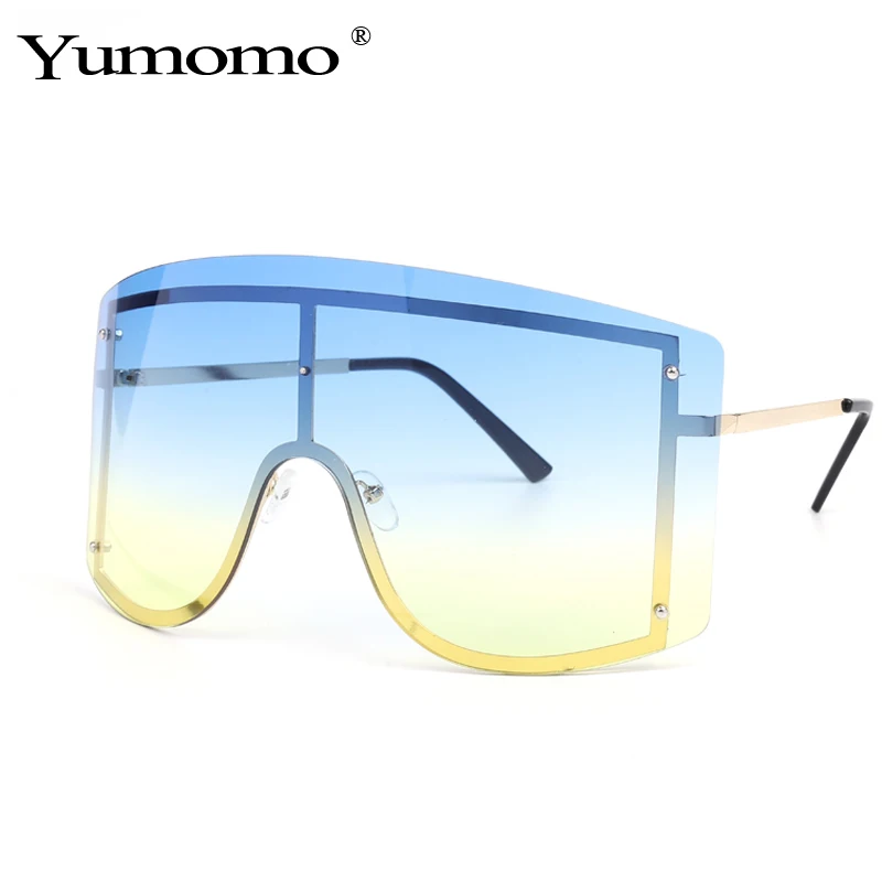 2019 Luxury Brand Designer Oversized Square Sunglasses for Women Gradient Glasses Rimless Red Blue Sunglasses UV400 Shades 2019 Luxury Brand Designer Oversized Square Sunglasses for Women Gradient Glasses Rimless Red Blue Sunglasses UV400 Shades