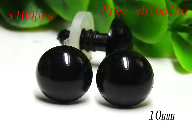 Free Shipping Wholesale 10mm 50 Pair Black Safety Eyes Craft Bear Soft Toy Snap On Plastic Child Safe free shipping 15pcs lot dog cat bib pet collar for sublimation blank dye ink transfer diy craft