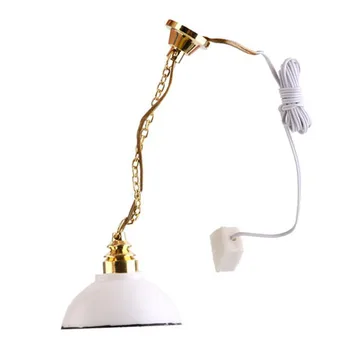 

1/12 Dollhouse Miniature 12V Lamp Light Furniture (Color: Golden & White)