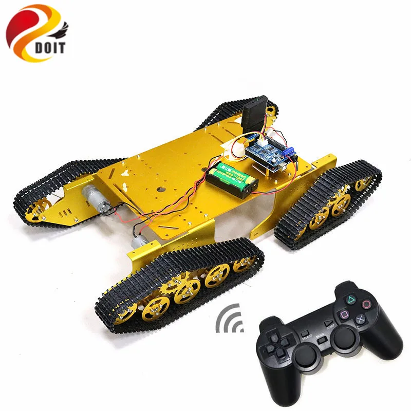 

T900 Bluetooth/Handle/WiFi RC Control Robot Tank Chassis Car Kit with UNO R3 Development Board+ 4 Road Motor Driver Board DIY