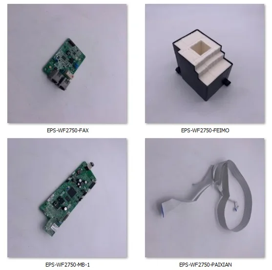 

MOTOR SCANNER MAIN FAX BOARD CD77 ADF ROLLER PSU CABLE PANEL, WASTE INK, INK CARTRIDGE DETECTIVE BOARD FOR EPSON WF-2750