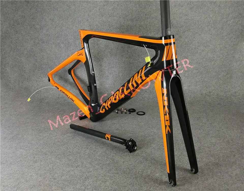 T1000 3K/1K CARROWTER bicycle Frameset Orange-Black Fluo Cipollini NK1K carbon road bike frame with BB68/BB30 Matte/Glossy