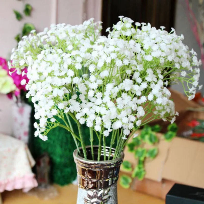 Jx Lclyl 1pc Artificial Baby S Breath Gypsophila Silk Flowers Bouquet Wedding Home Decor Artificial Dried Flowers Aliexpress