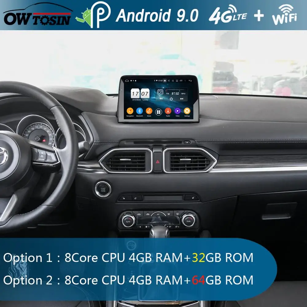 

9" IPS Android 9.0 Octa Core 4GB RAM+64GB ROM Car DVD Radio GPS For Mazda ATENZA CX-5 CX5 2017-2019 DSP CarPlay Parrot BT Stereo