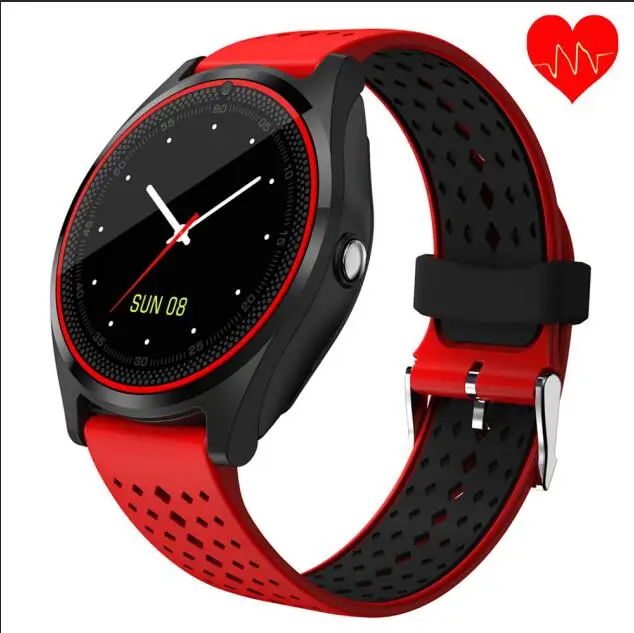 smartlife V9 HR Smart Watch with Camera Bluetooth Smartwatch SIM Card Wristwatch for Android Phone Wearable Devices pk dz09 A1