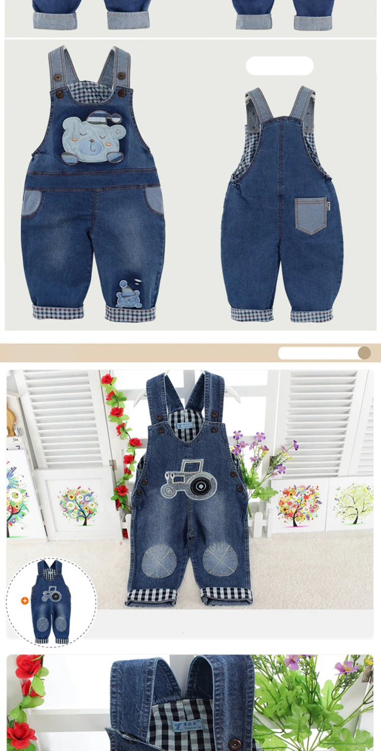 Infant Rompers baby pants denim overalls children spring braces Kids bebe pants boys girls trousers for toddler longs jeans (15)