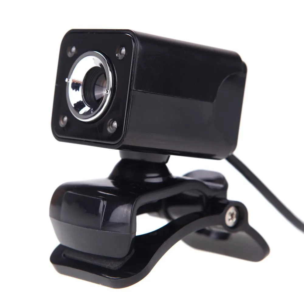 

HD Webcam 12 Mega 4 Leds Night Vision CMOS USB Web Camera Digital Video Built-in Microphone 360 Degree Rotaion Clip-on