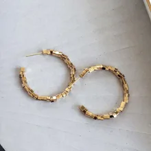 Винтажный серебристый золотой геометрический дизайн, округлый, Круглый C серьги гвоздики для женщин серьги, ювелирные изделия аксессуары brincos