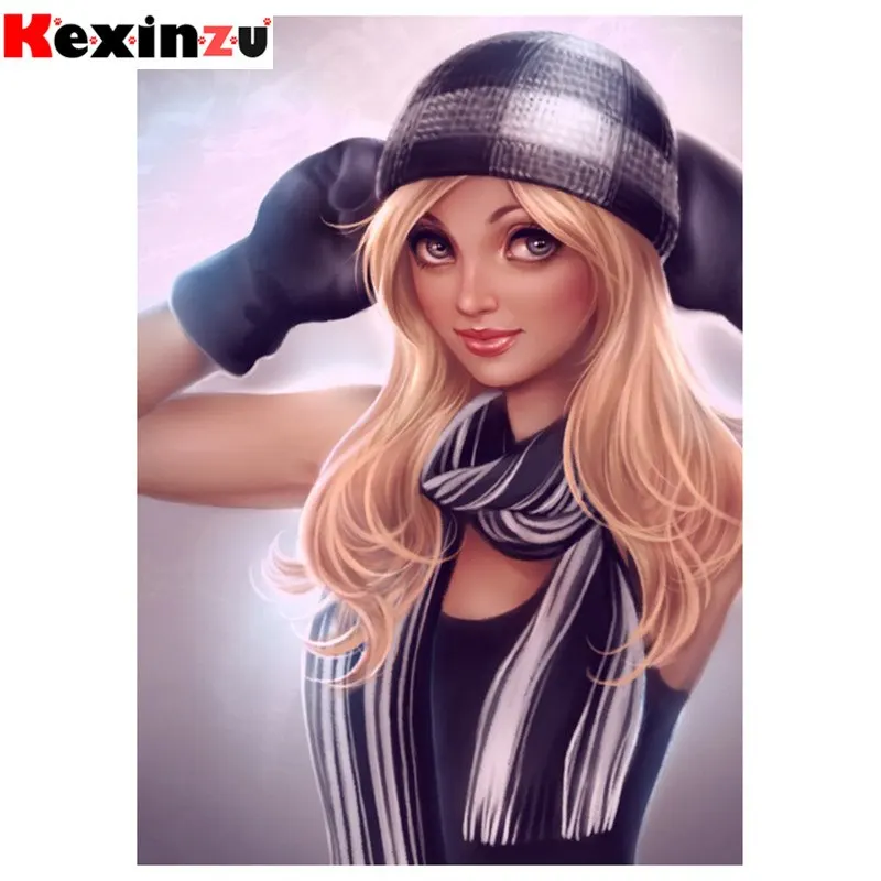 

kexinzu Full Square/Round 5D Diy Diamond Painting Cross Stitch "Cartoon Girl" Diamond 3D Embroidery Mosaic Home Decor Gift K83